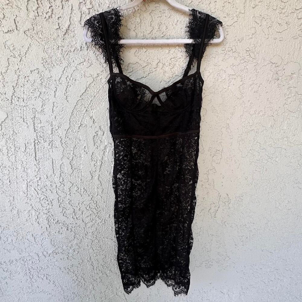 House of cb black lace dress